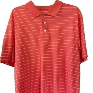 Amazon essential orange and white striped polo in size xlg